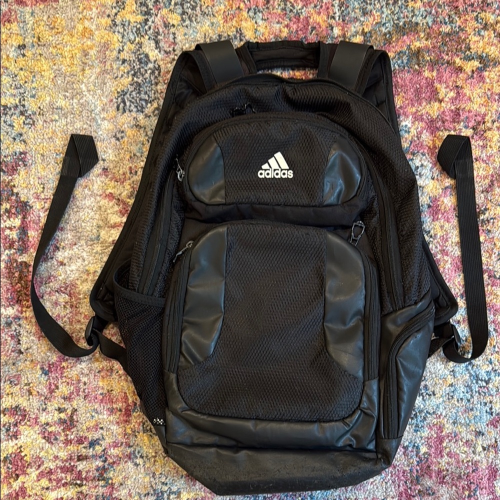Adidas Black LoadSpring Backpack with Padded Straps - Fair Condition but durable